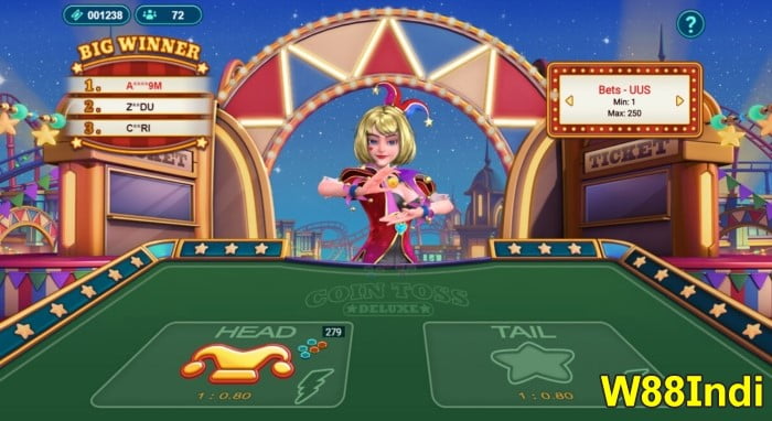 W88 online gaming review by w88indi experts w88 games coin toss