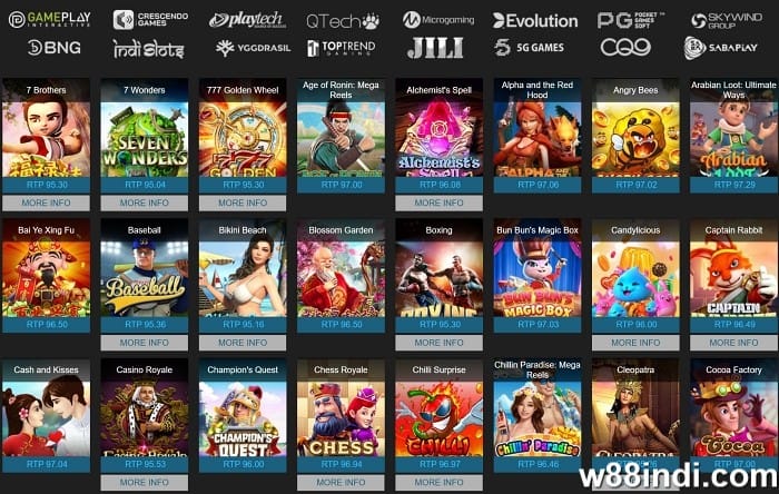 w88 gaming products play slot games