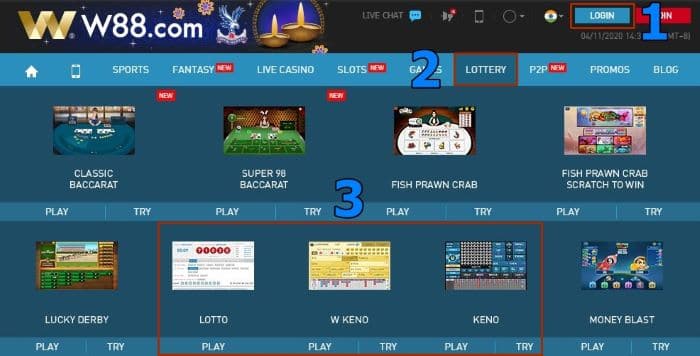 How to Play Free Lottery Online: E lotto Login at W88