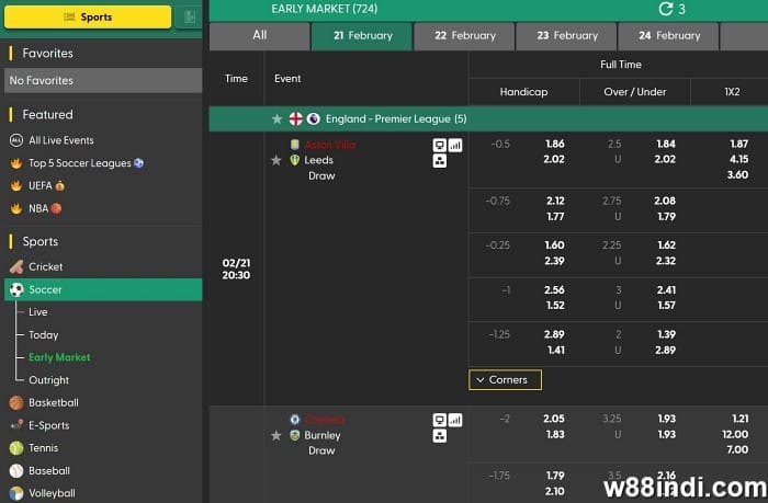 w88 sports bti sportsbook india