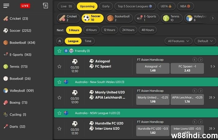 w88 sports bti sportsbook overview