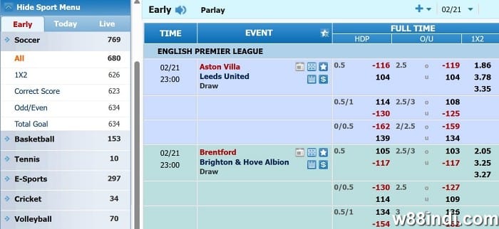 w88 sports cmd sportsbook