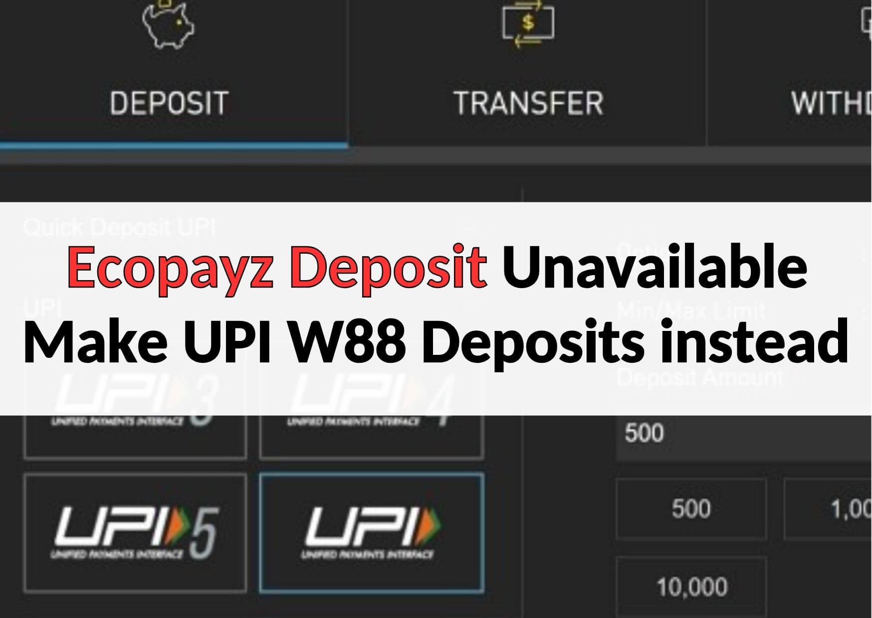 ecopayz deposit unavailable at W88 (1)