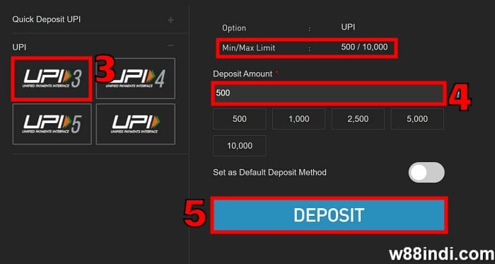 how to create ecopayz account how to deposit using upi step 3