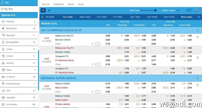 w88 a sports betting saba c sportsbook