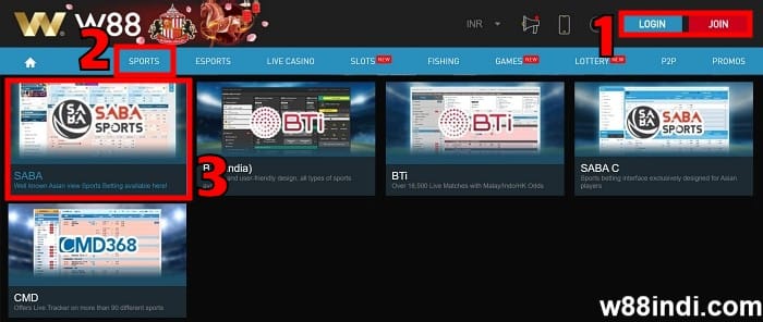 w88 a sports betting step 1