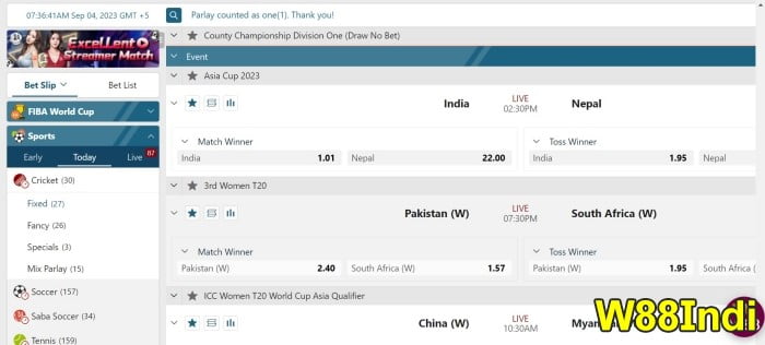 w88 a-sports betting tutorial explained by w88indi step 3