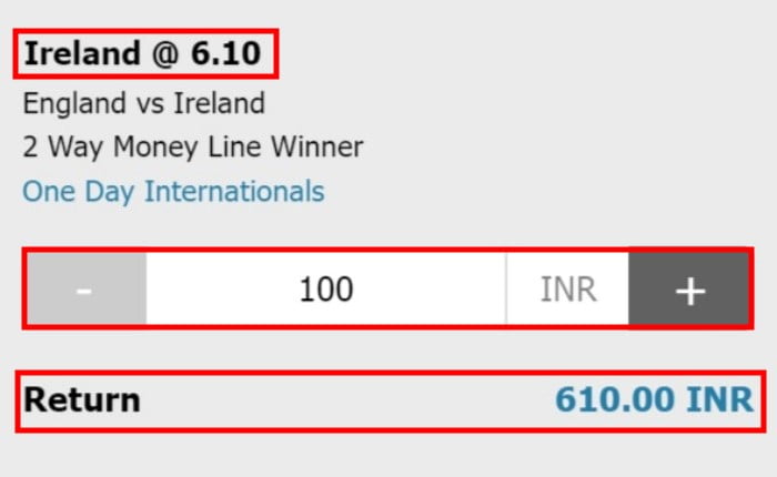 how to play online cricket betting in India at w88 odds outcome 2