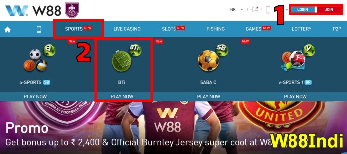 how to play online cricket betting in India at w88 step 1