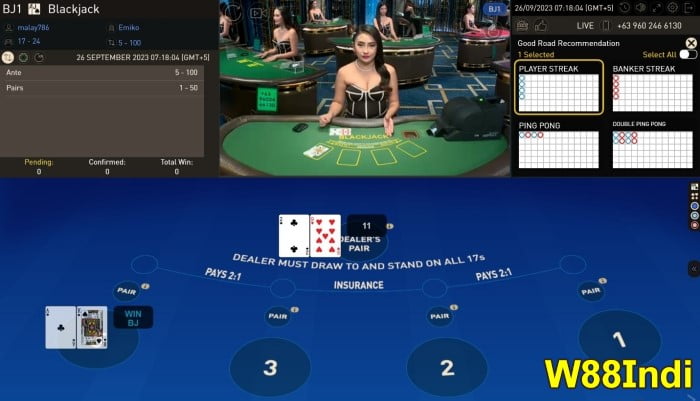 w88indi blackjack optimal strategy odds for beginners