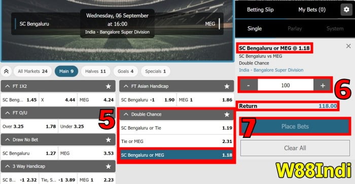 w88indi explaination of double chance in soccer betting step 3