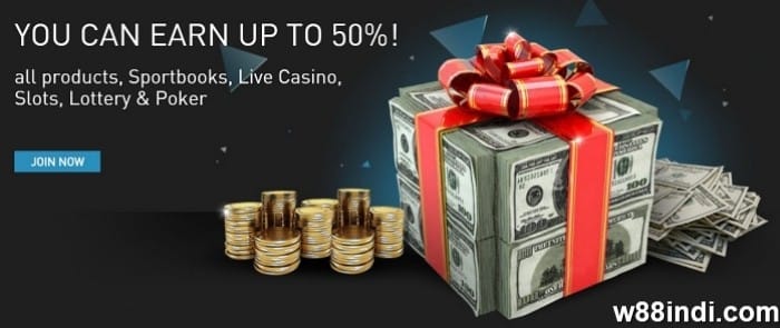 w88 affiliate earn up to 50 percent commission