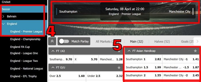 W88 sportsbook to play asian handicap 2 betting