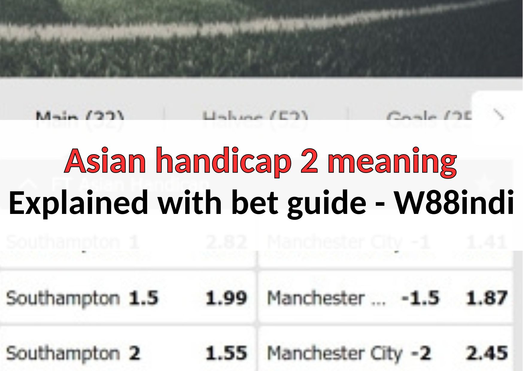 Asian handicap 2 meaning explained with bet guide - W88indi