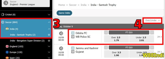 over under 2.5 goals meaning explained by w88indi step 2