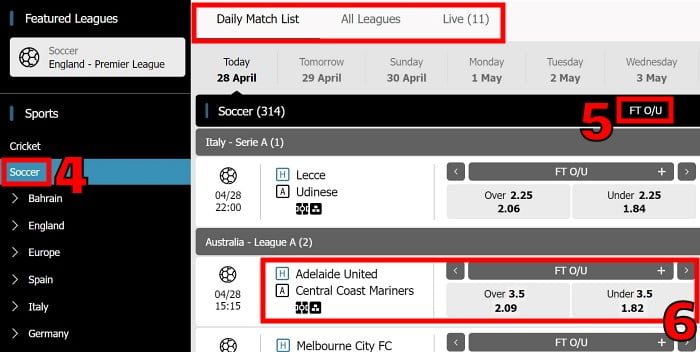 w88 what is over under 3.5 goals meaning in football