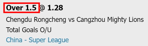 what does over 1.5 mean in betting