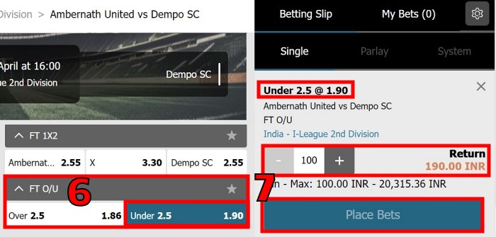 what is the meaning of over under 2.5 in betting online