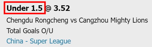 what does under 1.5 mean in betting