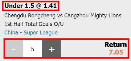 what does under 1.5 mean in football betting 1