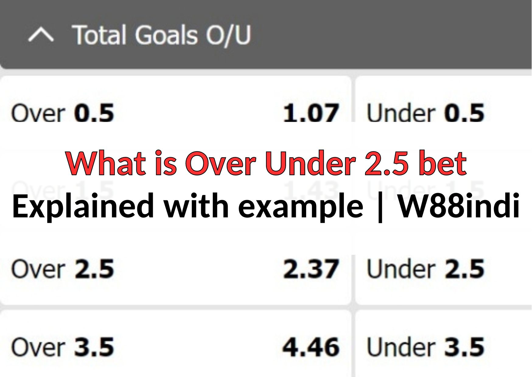 What Is Over Under 2 5 Bet Explained With Example W88indi