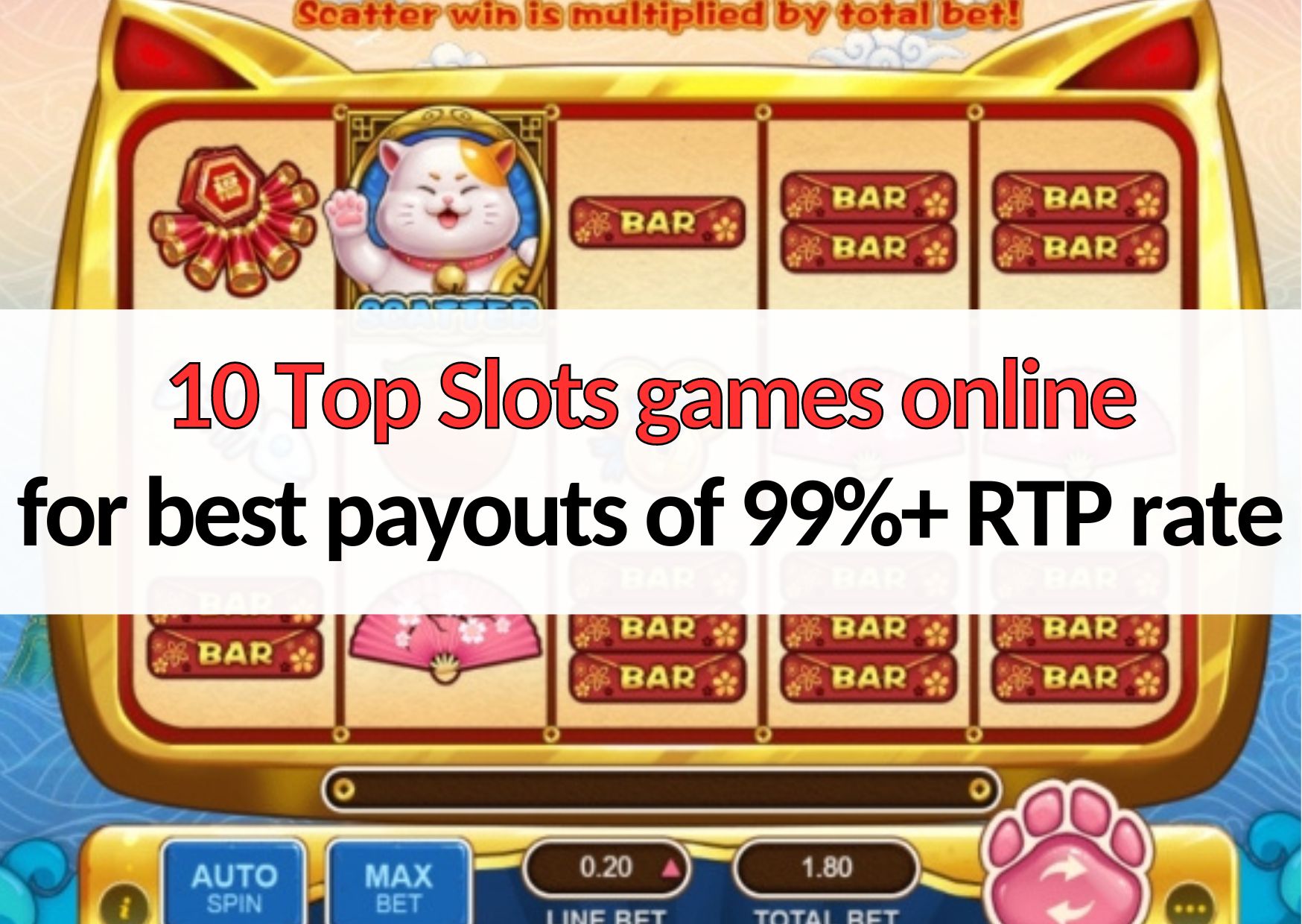 10 Top Slots games online for best payouts of 99+ RTP rate!