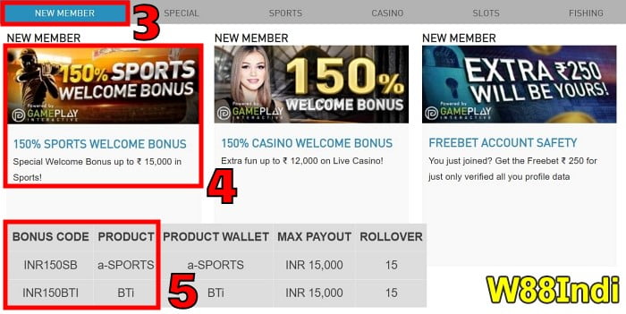 W88 promotion w88 promotion bonus for new member step 2