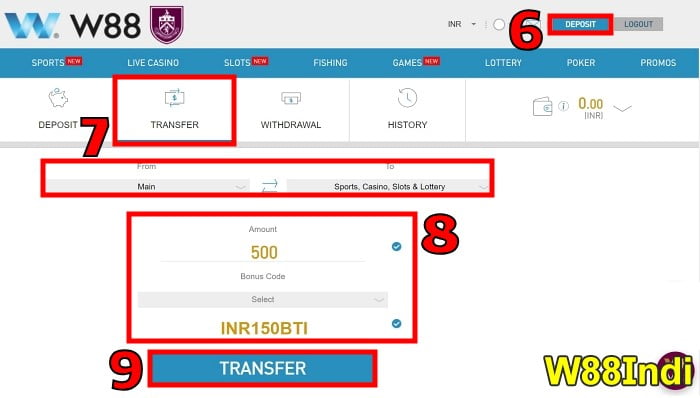 W88 promotion w88 promotion bonus for new member step 3