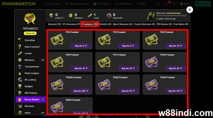 free sign up bonus betting sites in India parimatch