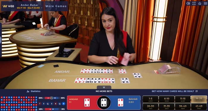 w88 live casino andar bahar online gameplay India