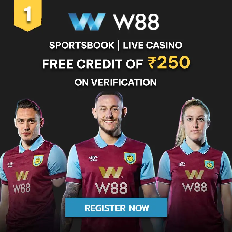 w88 free credit slider register & win ₹250 on verification