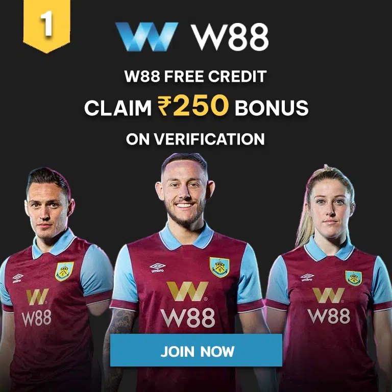 w88 free credit ₹250 on new member register in India on verification