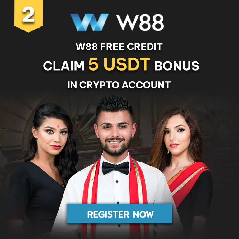 w88 free credit 5 USDT on new member register in India on verification