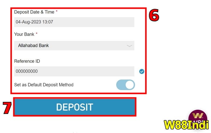 W88 deposit w88indi tutorial of making w88 deposit step 3
