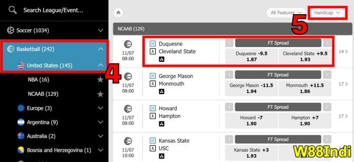 spread betting in basketball w88indi bet guide step 2