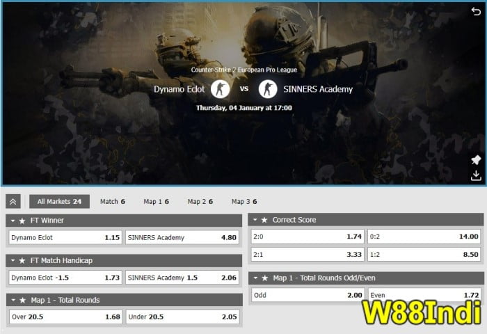 esports betting india join w88 for betting in esports games in india
