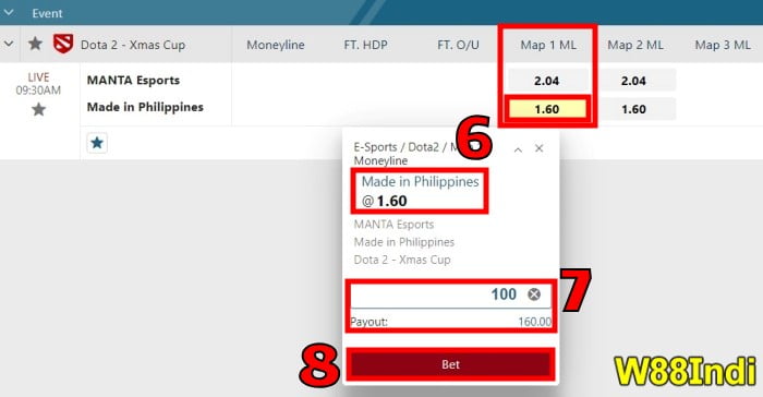 play esports betting india on top esports games with tutorial step 3