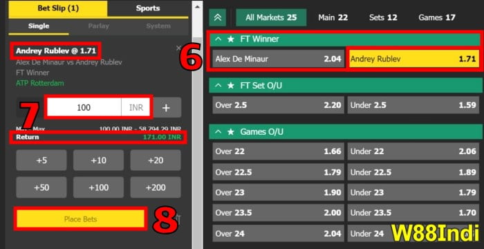 how to bet on tennis online with betting tutorial guide for beginners step 3
