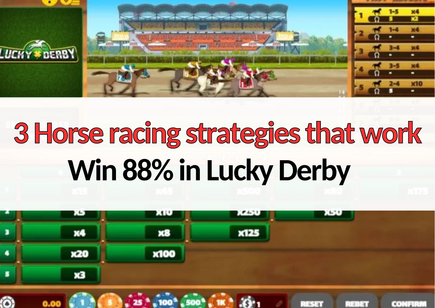 3 Horse racing strategies that work Win 88% in Lucky Derby