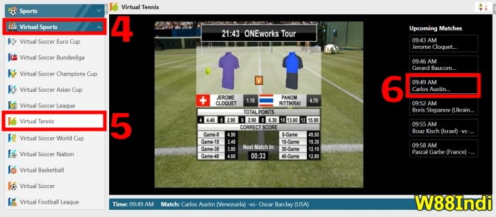 virtual tennis betting tutorial for beginners step 2