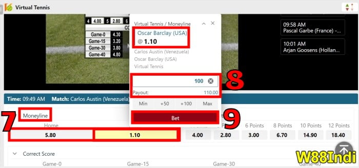 virtual tennis betting tutorial for beginners step 3