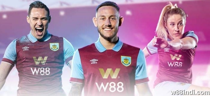 w88 sponsorship burnley fc jersey deal