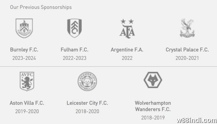 w88 sponsorship deals know the previous partners