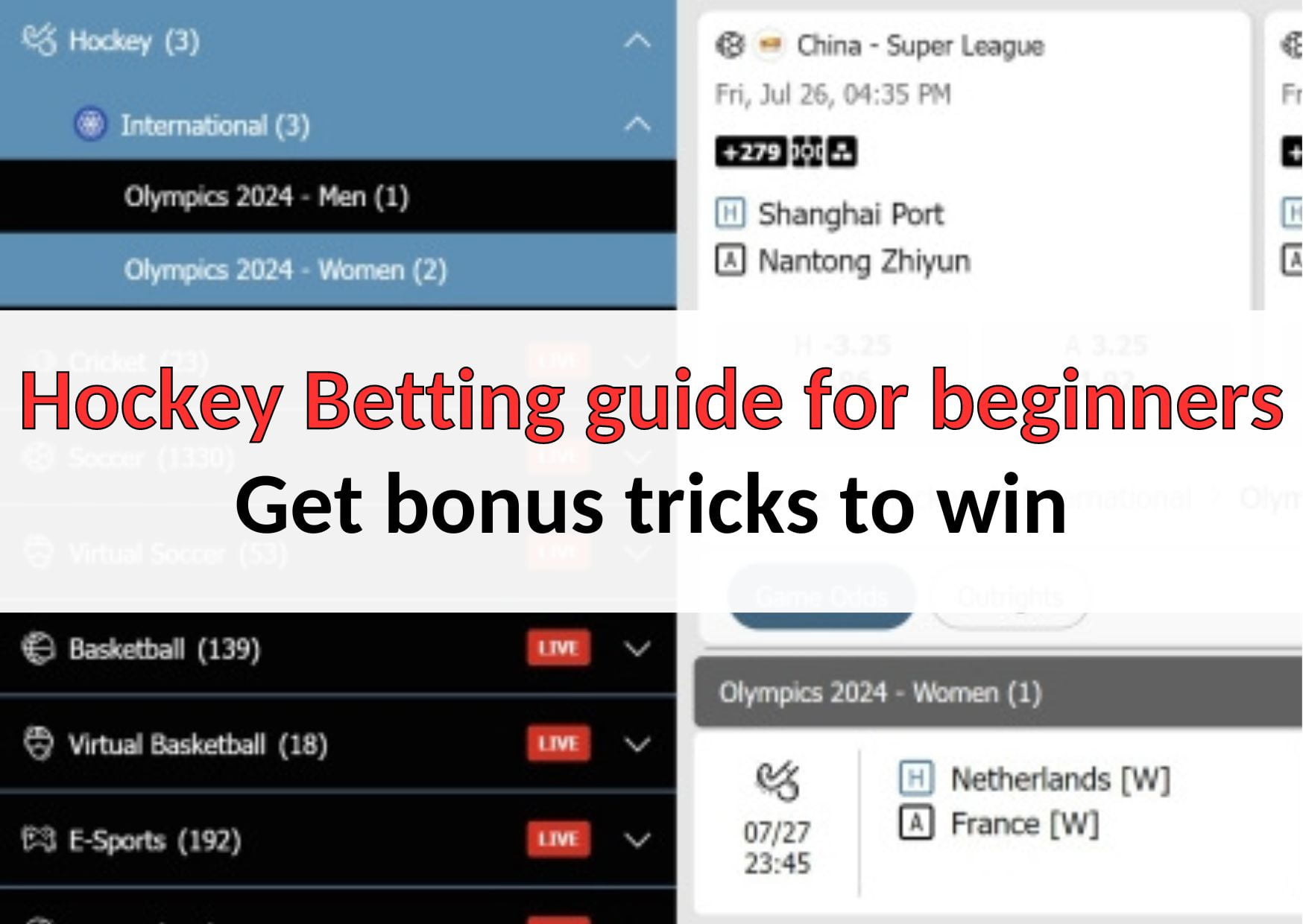 Hockey Betting guide for beginners Get bonus tricks to win