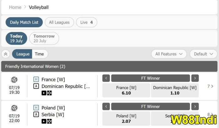 volleyball betting tips and tricks by w88indi pros