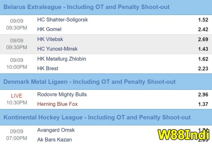 hockey betting tips and tricks by w88indi for beginners