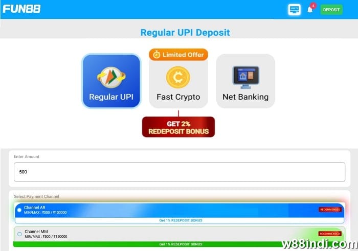 best upi betting sites in india fun88