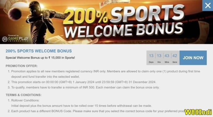 best sign up bonus betting sites in india w88 promotion