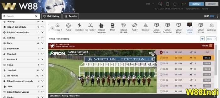 play Best Horse Race betting sites in India in w88 sportsbooks