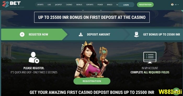 sign up bonus betting sites in India play at 22bet